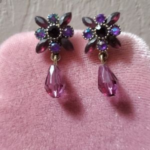Matching Purple and Pink Earrings and Necklace
